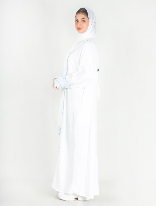 Abaya with checks cuffs