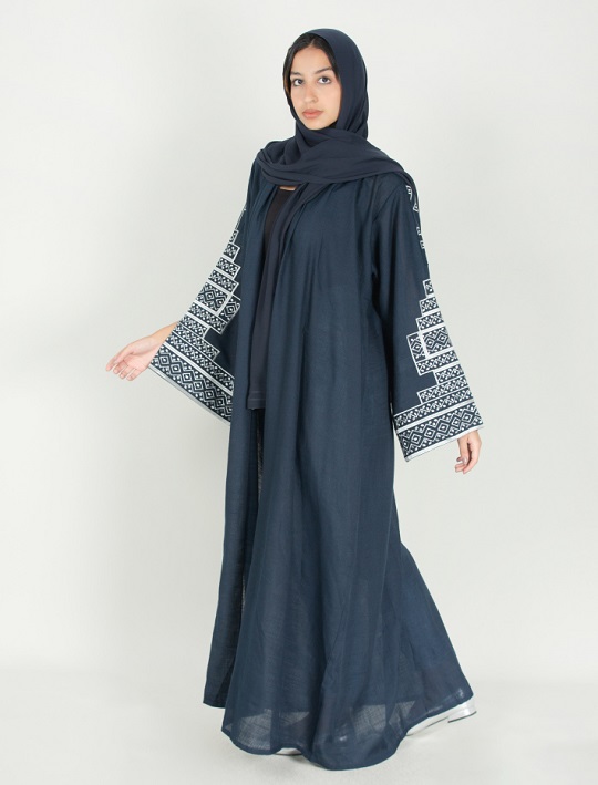 Abaya with arabesque embroidery