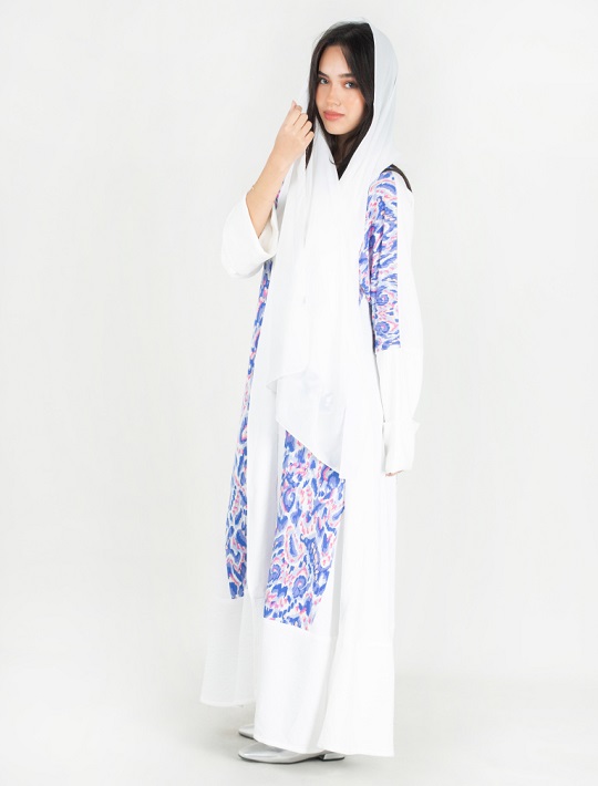 Abaya with printed panels