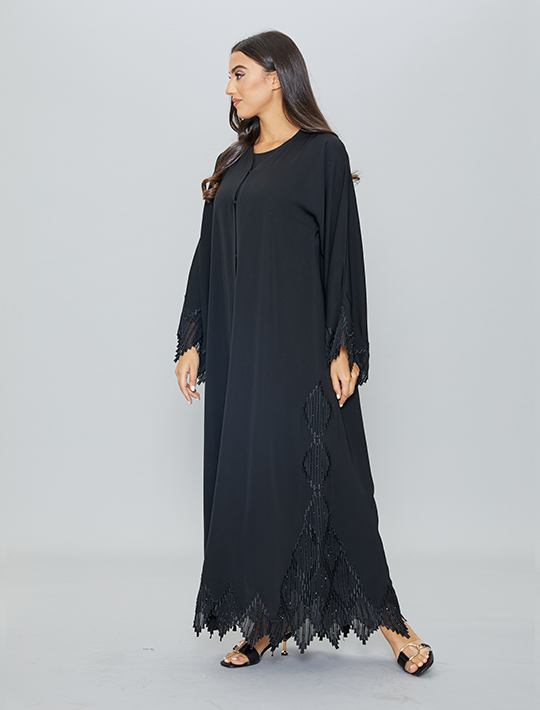 Closed Occasional Abaya With Lace