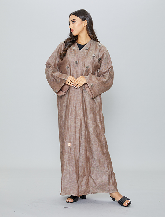 Occasional Overlap Linen Abaya