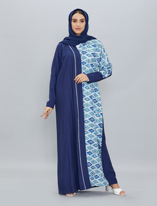 Overlap Abaya With Simple Cut And Tight Sleeves