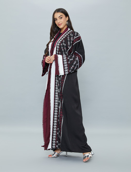 Open Occasion Abaya With Wide Sleeves