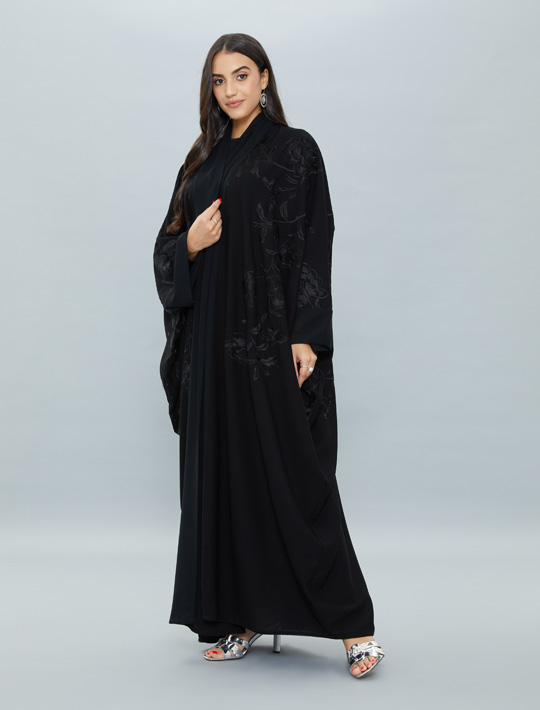 Overlap Abaya With Embroidery Fabric
