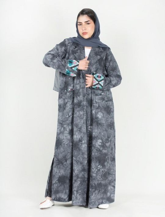 Tie dye coat abaya