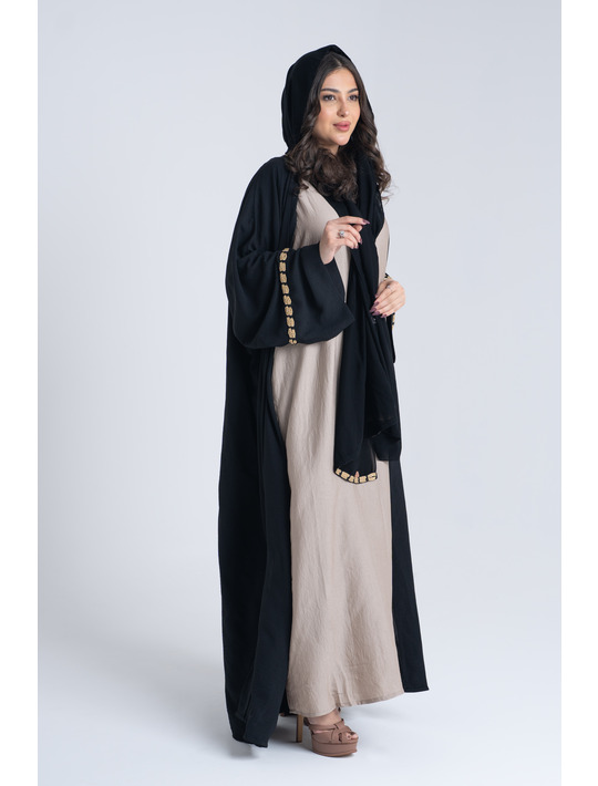 Casual Open Abaya With Wide Sleeves