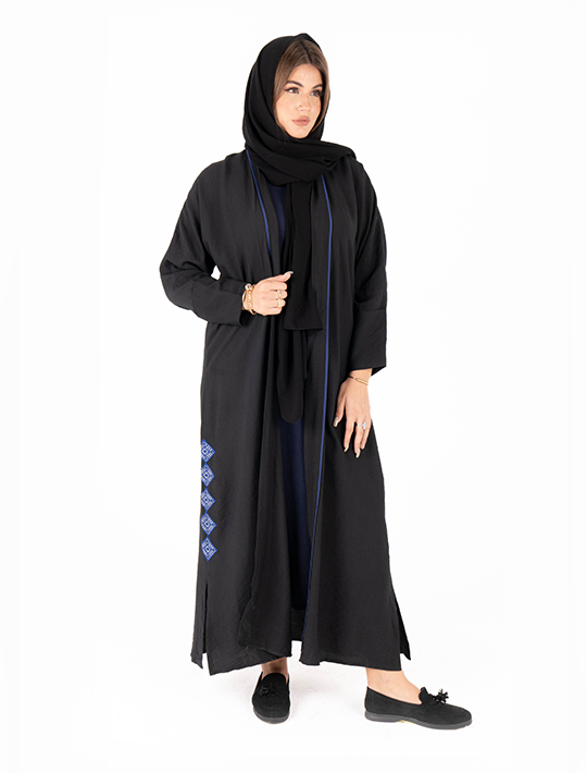 Open Casual Abaya With Embroidery