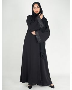 Abaya with mesh lace
