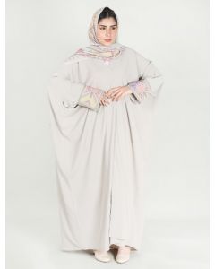 Abaya with embroidery on sleeves cuff
