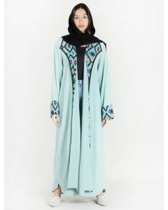 Abaya with colorful illusion collar