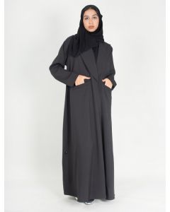 Abaya with wide round collar