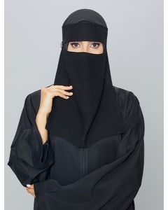Long Niqab With Round Metal Logo