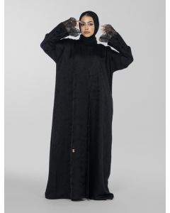 Open Abaya With Lace Sleeves