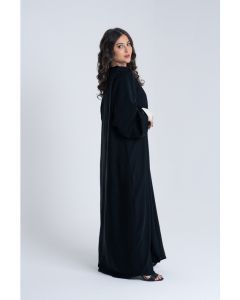 Open Abaya Decorated With Motif