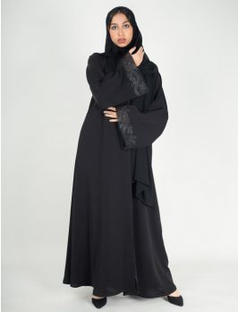 Abaya with mesh lace