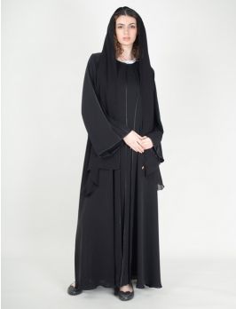 Cloche abaya with satin tapes
