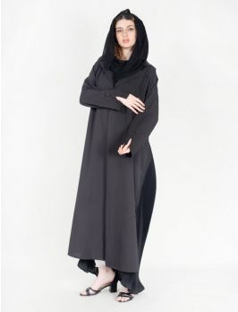 Abaya with side chiffon pleats