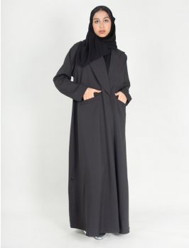 Abaya with wide round collar