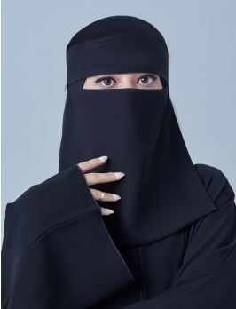 Short Niqab With Tie And Logo