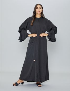 Abaya With Victorian Sleeves & Embroidery