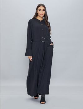 Coat Style Abaya with Belt