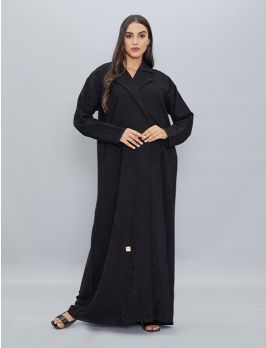 Overlap Abaya With Coat Collar
