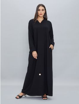 Overlap Abaya With Side Pockets And Belt