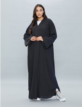 Casual Open Abaya With Textured Fabric