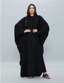 Overlap Bisht Abaya With Wide Sleeves