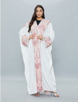 Overlap Bisht Abaya With Embroidery