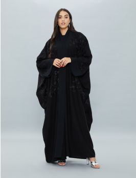Overlap Abaya With Embroidery Fabric