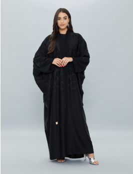 Closed Abaya With Textured Fabric