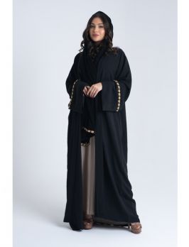 Casual Open Abaya With Wide Sleeves